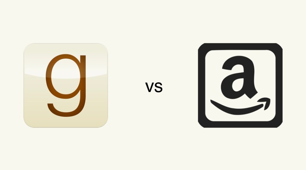 Goodreads and Amazon logos demonstrate the differences between the two for authors.