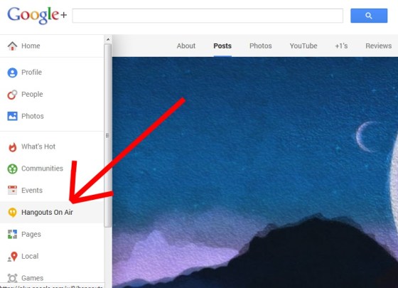 Image 1 - Click Hangouts on Air