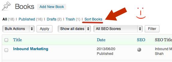 Sort Books MyBookTable