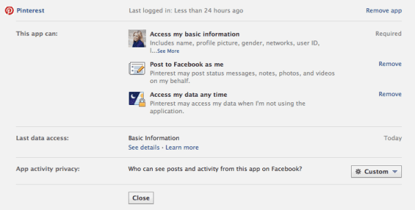 Pinterest Facebook App Page Pinterest Facebook App Page